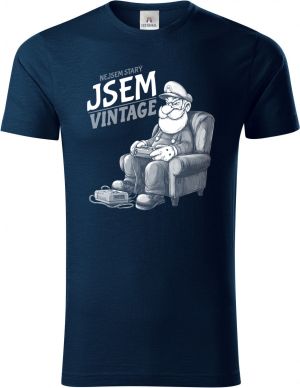 Nejsem starý, jsem vintage, bílý tisk