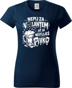 Nepij za volantem, bílý potisk