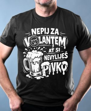 Nepij za volantem, bílý potisk