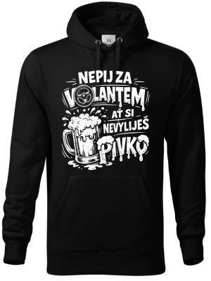 Nepij za volantem, bílý potisk