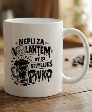 Nepij za volantem, černý potisk