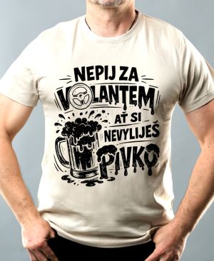 Nepij za volantem, černý potisk