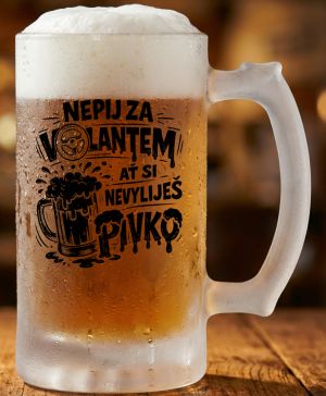 Nepij za volantem, černý potisk