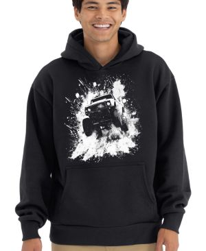 Offroad ve skoku, bílý tisk