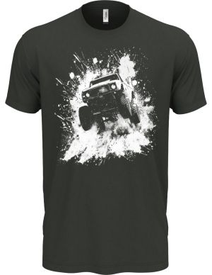 Offroad ve skoku, bílý tisk