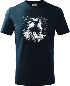 Optimistický pes, bílý potisk