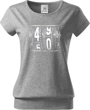 Padesátka na tachometru, bílý tisk