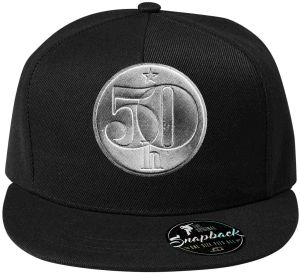 Padesátník, bez textu, bílý potisk