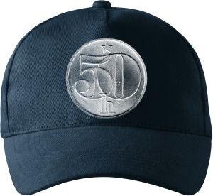 Padesátník, bez textu, bílý potisk