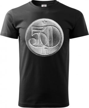 Padesátník, bez textu, bílý potisk