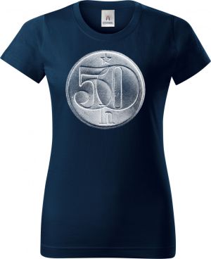 Padesátník, bez textu, bílý potisk