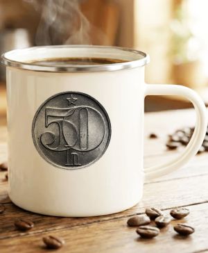 Padesátník, bez textu, bílý potisk