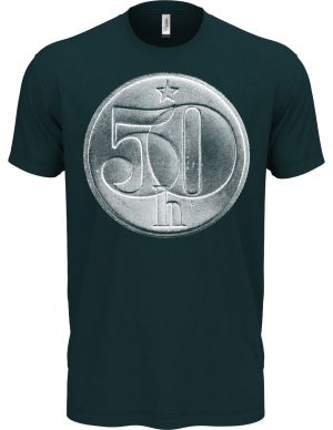 Padesátník, bez textu, bílý potisk