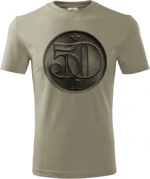 Padesátník, bez textu, černý potisk