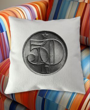 Padesátník, bez textu, černý potisk