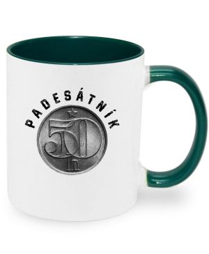 Padesátník, ideální dárek k narozeninám, bílý potisk