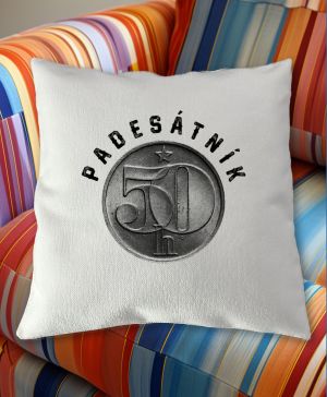 Padesátník, ideální dárek k narozeninám, bílý potisk