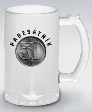 Padesátník, ideální dárek k narozeninám, bílý potisk