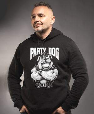 Party dog šéf, bílý potisk