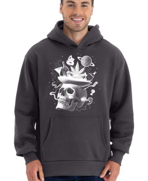 Párty v hlavě, lebka, bílý potisk