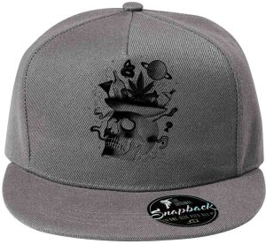 Párty v hlavě, lebka, černý tisk