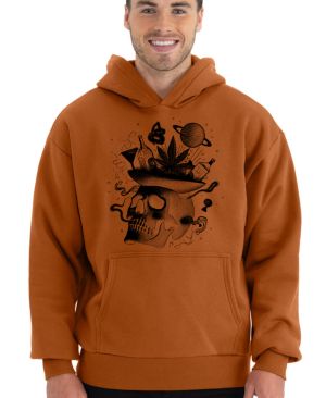 Párty v hlavě, lebka, černý tisk