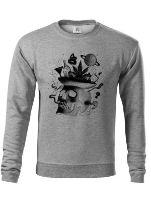 Párty v hlavě, lebka, černý tisk