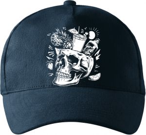 Párty v hlavě, lebka, V2, bílý potisk