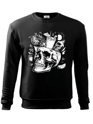 Párty v hlavě, lebka, V2, bílý potisk