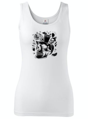 Párty v hlavě, lebka, V2, černý tisk