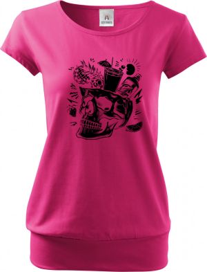 Párty v hlavě, lebka, V2, černý tisk