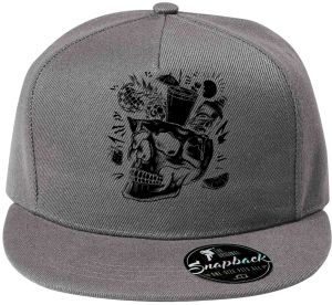 Párty v hlavě, lebka, V2, černý tisk