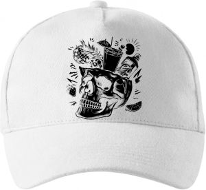 Párty v hlavě, lebka, V2, černý tisk