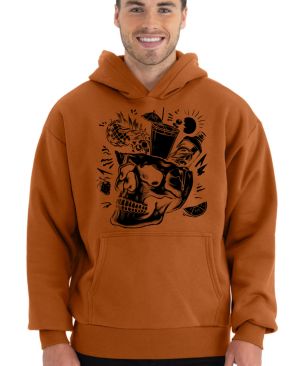 Párty v hlavě, lebka, V2, černý tisk