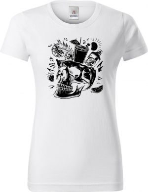 Párty v hlavě, lebka, V2, černý tisk