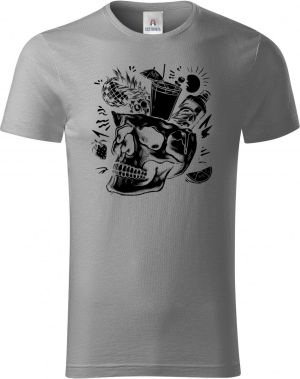 Párty v hlavě, lebka, V2, černý tisk