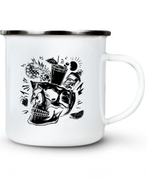 Párty v hlavě, lebka, V2, černý tisk