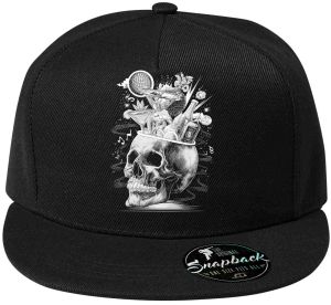 Párty v hlavě, lebka, V3, bílý potisk