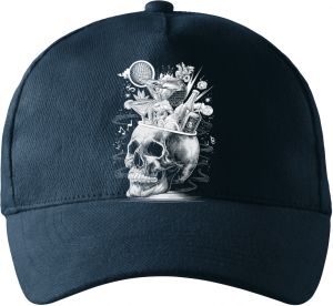 Párty v hlavě, lebka, V3, bílý potisk