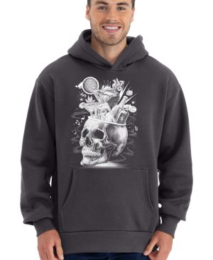 Párty v hlavě, lebka, V3, bílý potisk