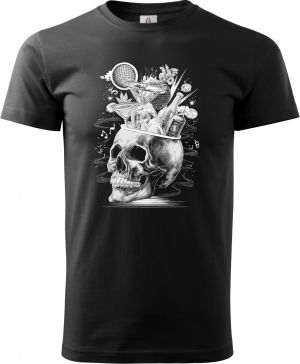 Párty v hlavě, lebka, V3, bílý potisk