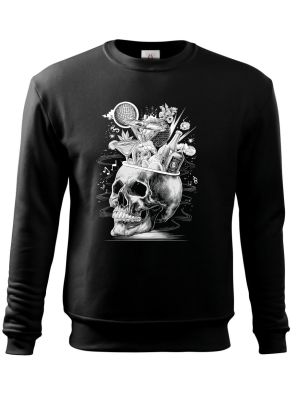 Párty v hlavě, lebka, V3, bílý potisk