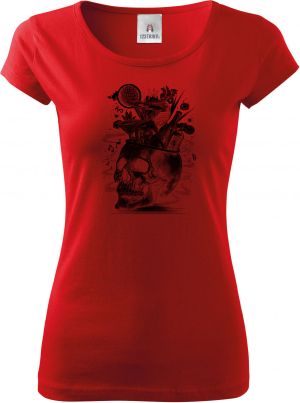 Párty v hlavě, lebka, V3, černý tisk