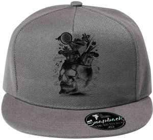 Párty v hlavě, lebka, V3, černý tisk