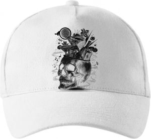 Párty v hlavě, lebka, V3, černý tisk