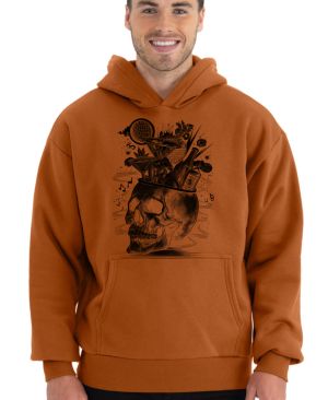 Párty v hlavě, lebka, V3, černý tisk