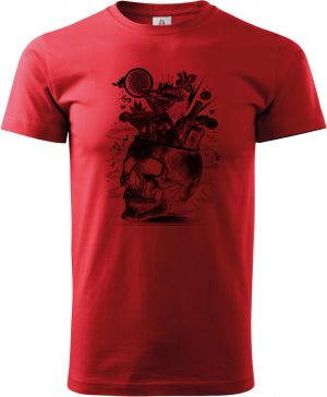 Párty v hlavě, lebka, V3, černý tisk