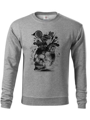 Párty v hlavě, lebka, V3, černý tisk