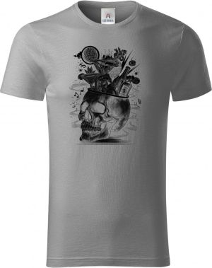 Párty v hlavě, lebka, V3, černý tisk