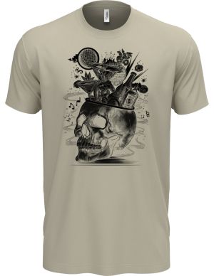 Párty v hlavě, lebka, V3, černý tisk